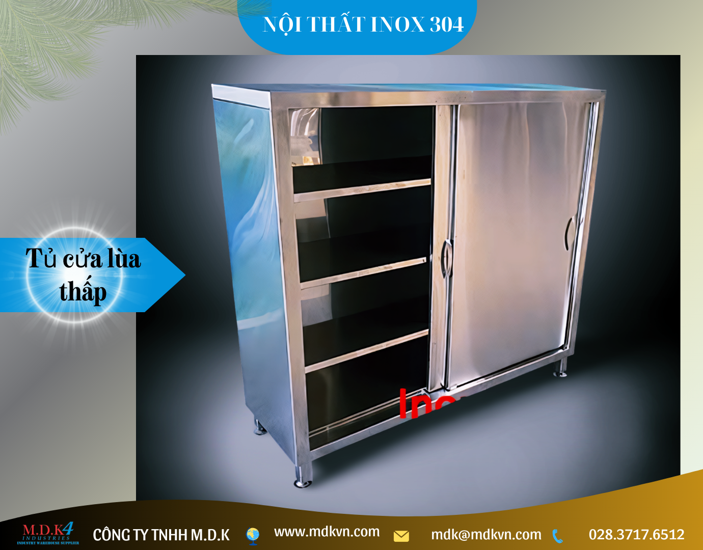 Tủ inox, cửa lùa